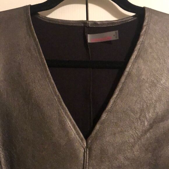 Commando Gunmetal V Neck Faux Leather Bodysuit - Picture 2 of 7